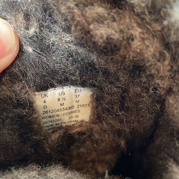 Clarks Avington Hayes Warm Tan Suede Women’s Sz 6.5M Tall Lace Up Faux Fur Boots - Picture 6 of 12